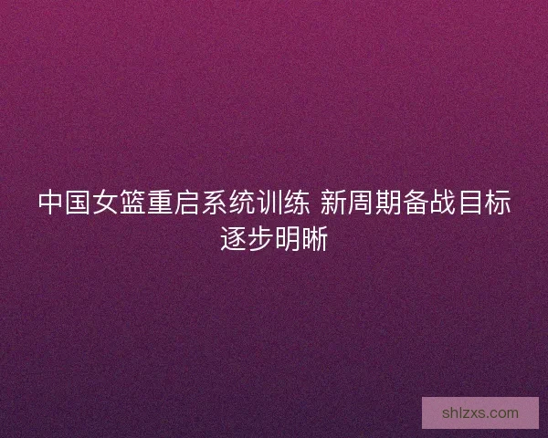 中国女篮重启系统训练 新周期备战目标逐步明晰